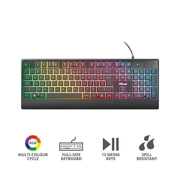 Trust Ziva gaming rainbow  Teclado