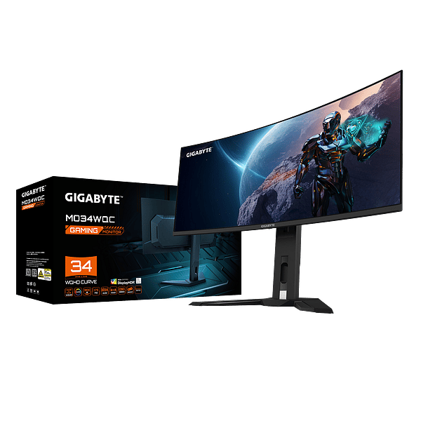 Gigabyte MO34WQC Monitor Curvo Gaming 34 UltraWide QHD 175Hz 003ms QD OLED FreeSync Premium Pro Displayport 14
