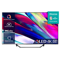 HISENSE 55" | TV QLED 4K 55A7KQ Smart TV, Quantum Dot Colour, Dolby Vision, Alexa Built in, VIDAA Voice, DVB-T2 (H.265)