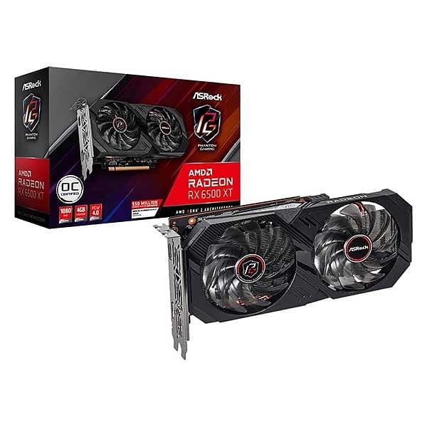 Asrock Radeon RX 6500 XT Phantom Gaming D OC 4GB GDDR6  Tarjeta Gráfica AMD