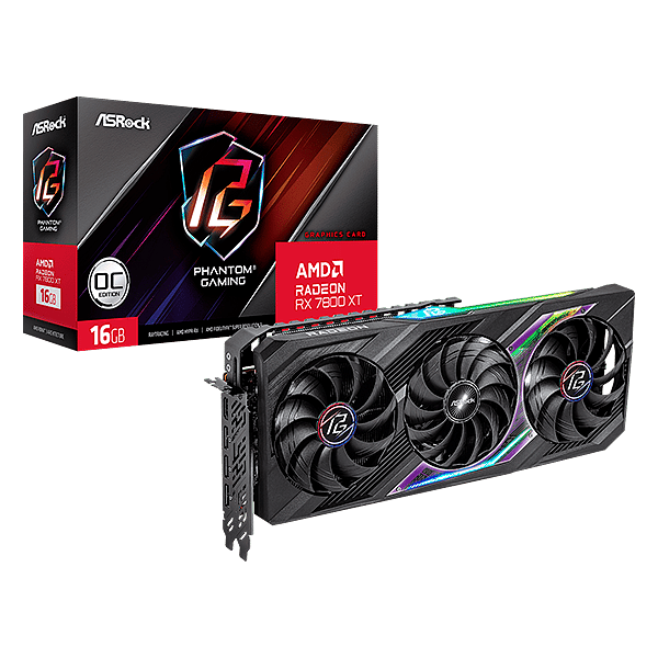 Asrock Radeon RX 7800 XT Phantom Gaming OC 16GB GDDR6  Tarjeta Gráfica AMD