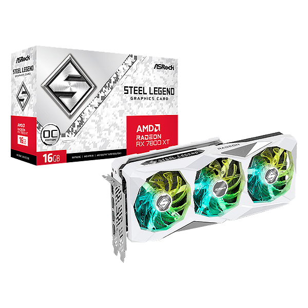 Asrock Radeon RX 7800 XT Steel Legend OC 16GB GDDR6  Tarjeta Gráfica AMD