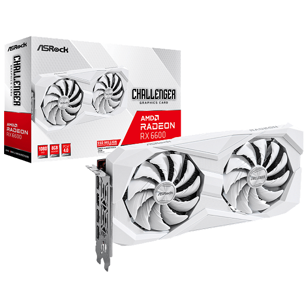 Asrock Radeon RX 6600 8GB GDDR6  Blanca  Tarjeta Gráfica AMD