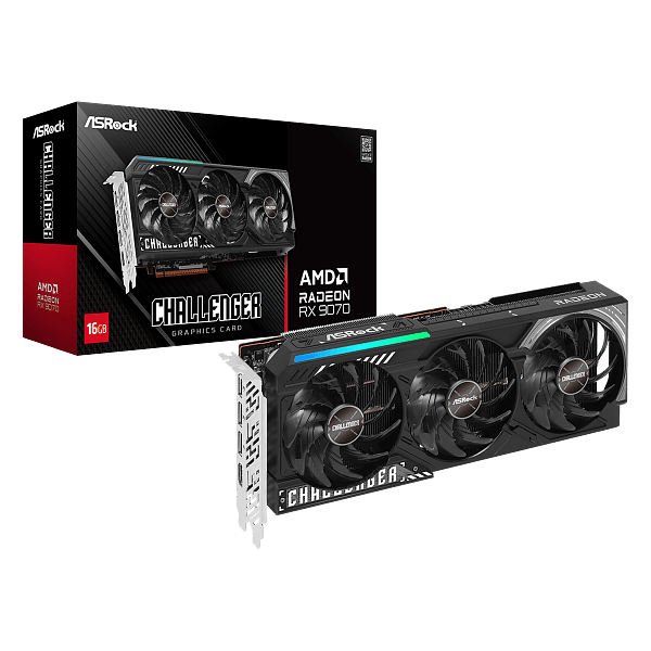 Asrock Radeon RX 9070 Challenger OC Gaming 16GB GDDR6 RDNA4  Tarjeta Gráfica AMD