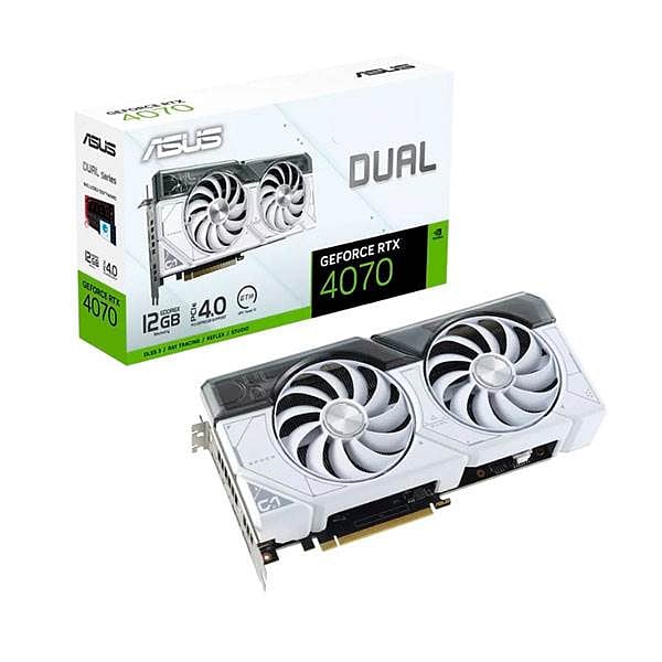 Asus Dual GeForce RTX 4070 White 12GB GDDR6X DLSS3  Tarjeta Gráfica Nvidia