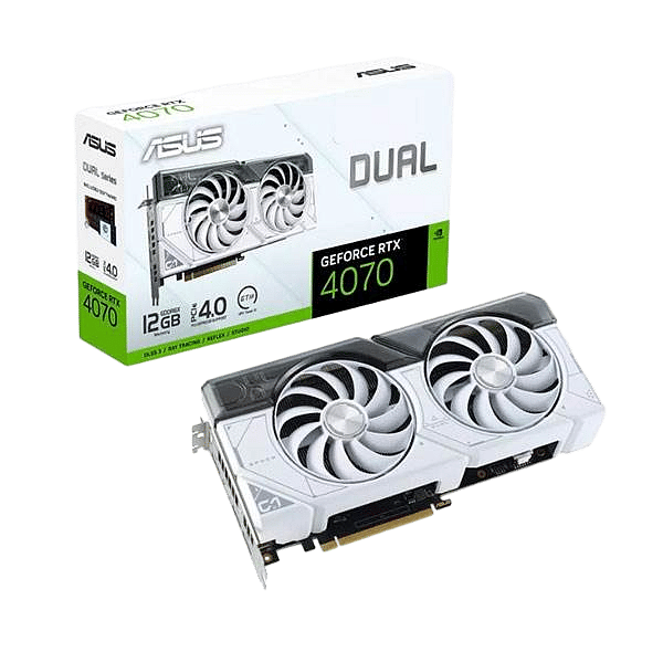 Asus Dual GeForce RTX 4070 White 12GB GDDR6X DLSS3  Tarjeta Gráfica Nvidia