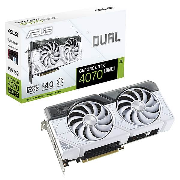 Asus Dual GeForce RTX 4070 Super White 12GB GDDR6X DLSS3  Tarjeta Gráfica Nvidia