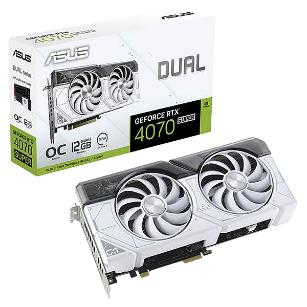 Asus Dual GeForce RTX 4070 Super OC 12GB White GDDR6X DLSS3  Tarjeta Gráfica Nvidia