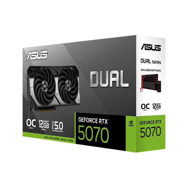 Asus GeForce RTX 5070 Dual OC 12GB GDDR7 DLSS4  Tarjeta Gráfica Nvidia
