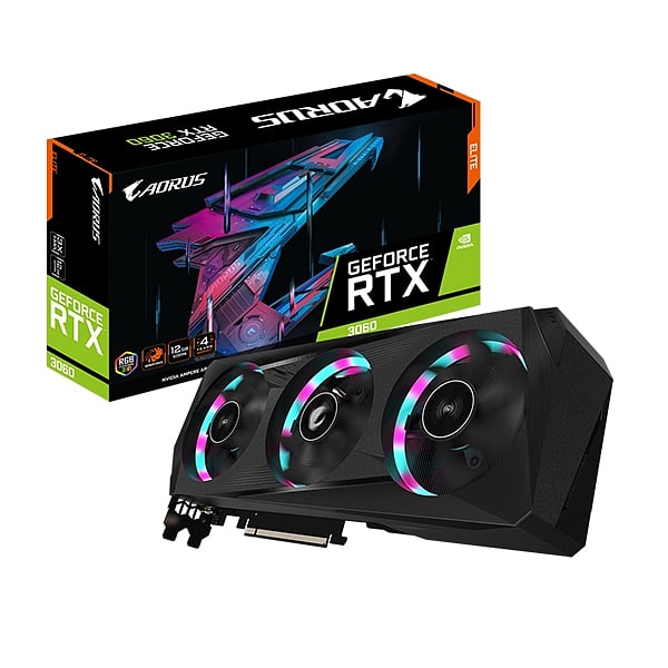Aorus GeForce RTX3060 Elite 12GB GDDR6 LHR  Gráfica