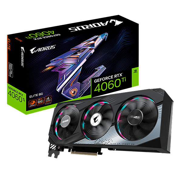 Gigabyte GeForce RTX 4060 Ti Aorus Elite  8GB GDDR6 DLSS3  Tarjeta Gráfica Nvidia