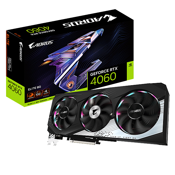 Gigabyte GeForce RTX 4060 Aorus Elite 8GB GDDR6 DLSS3  Tarjeta Gráfica Nvidia