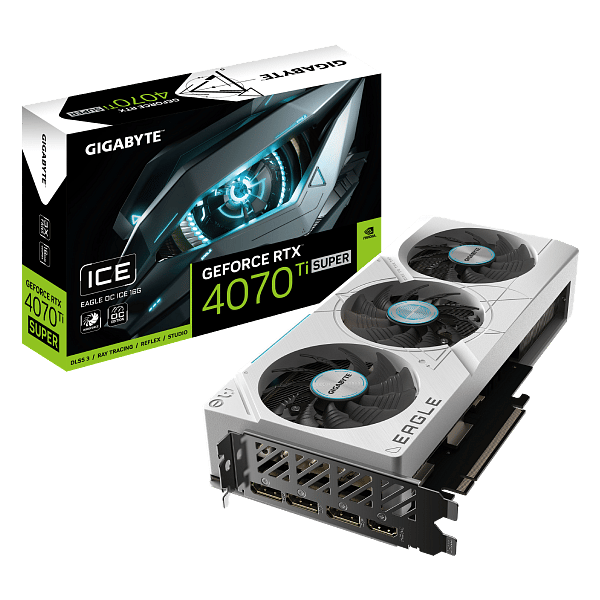 Gigabyte GeForce RTX 4070 Ti Super OC Eagle Ice 16GB GDDR6X DLSS3  Tarjeta Gráfica Nvidia
