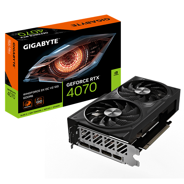 Gigabyte GeForce RTX 4070 Windforce 2X OC V2 12GB GDDR6 DLSS3  Tarjeta Gráfica Nvidia