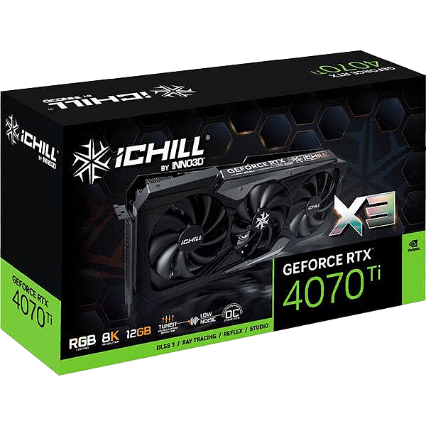 Inno3D GeForce RTX 4070 iChill X3 12GB GDDR6X DLSS3  Tarjeta Gráfica Nvidia