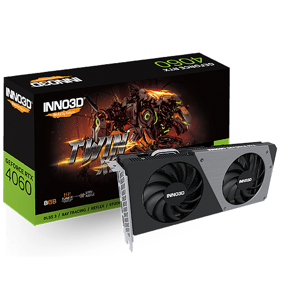 Inno3D GeForce RTX 4060 Twin X2 8GB GDDR6 DLSS3  Tarjeta Gráfica Nvidia