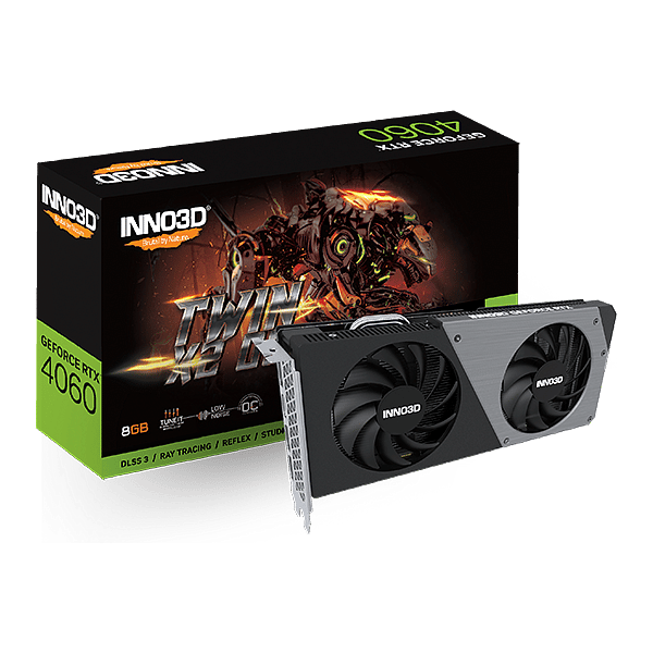Inno3D GeForce RTX 4060 Twin X2 OC 8GB GDDR6 DLSS3  Tarjeta Gráfica Nvidia