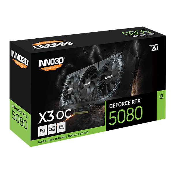 Inno3D GeForce RTX 5080 X3 OC 16GB GDDR7 DLSS4  Tarjeta Gráfica Nvidia