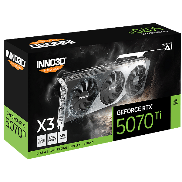 Inno3D GeForce RTX 5070 Ti X3 16GB GDDR7 DLSS4  Tarjeta Gráfica Nvidia