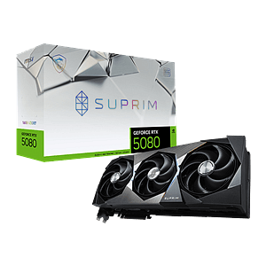 MSI GeForce RTX 5080 Suprim SOC 16GB GDDR7 DLSS4  Tarjeta Gráfica Nvidia