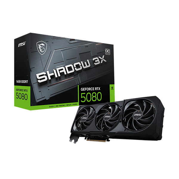 MSI GeForce RTX 5080 Shadow 3X OC 16GB GDDR7 DLSS4  Tarjeta Gráfica Nvidia