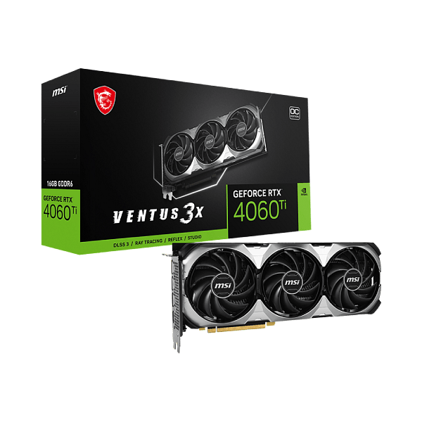MSI GeForce RTX 4060 Ti Ventus 3X OC 16GB GDDR6 DLSS3  Tarjeta Gráfica Nvidia