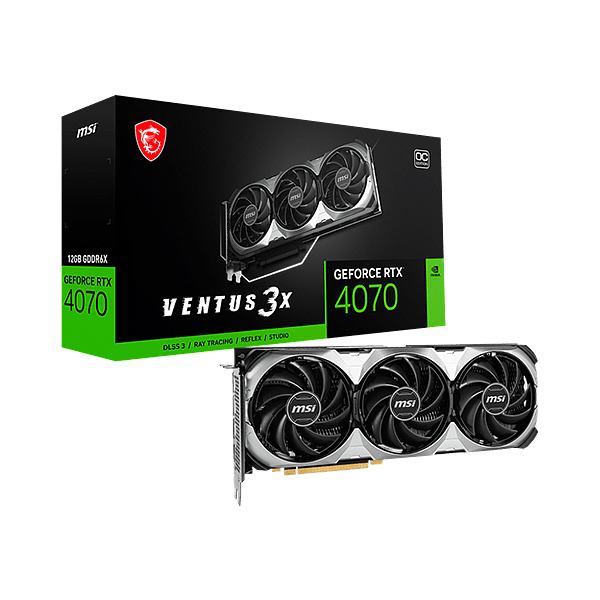 MSI GeForce RTX 4070 Ventus 3X E OC 12GB GDDR6 DLSS3  Tarjeta Gráfica Nvidia