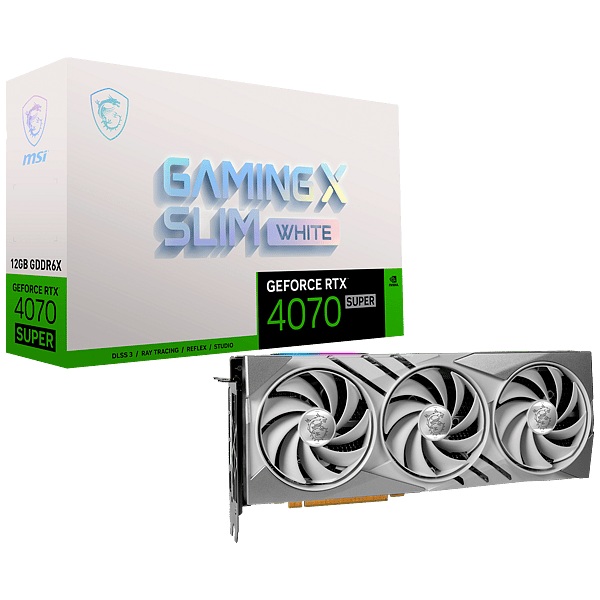 MSI GeForce RTX 4070 Super Gaming X White 12GB GDDR6X DLSS3  Tarjeta Gráfica Nvidia