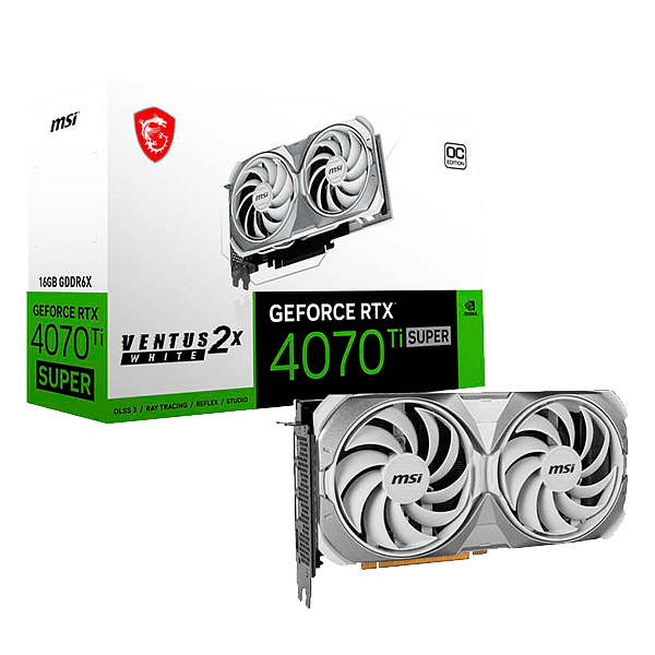MSI GeForce RTX 4070 Ti Super Ventus 2X White 16GB GDDR6X DLSS3  Tarjeta Gráfica Nvidia