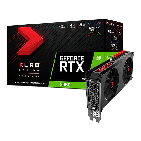 PNY GeForce RTX3060 XLR8 Gaming Revel EpicX RGB Dual Fan 12GB GDDR6  Gráfica