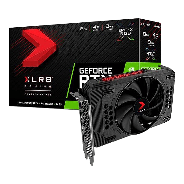 PNY GeForce RTX3050 XLR8 Gaming Revel EpicX Single Fan 8GB GDDR6  Tarjeta Gráfica Nvidia