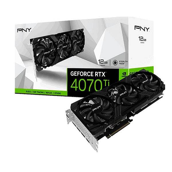 PNY GeForce RTX 4070 Ti XLR8 Verto LED Triple Fan 12GB GDDR6X DLSS3  Tarjeta Gráfica Nvidia