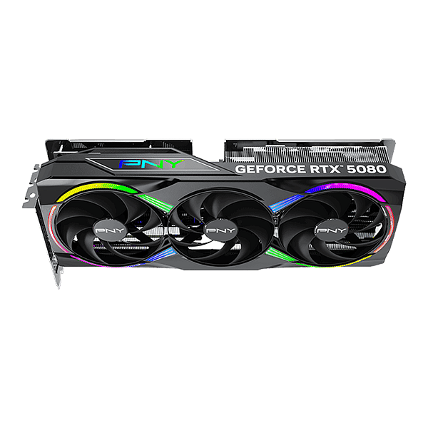 PNY GeForce RTX 5080 ARGB OC Triple Fan V2 16GB GDDR7 DLSS4  Tarjeta Gráfica Nvidia
