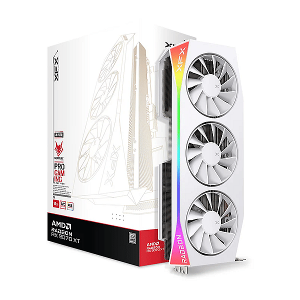 XFX Radeon RX 9070 XT Mercury White Gaming OC 16GB GDDR6 RDNA4  Blanca  Tarjeta Gráfica AMD