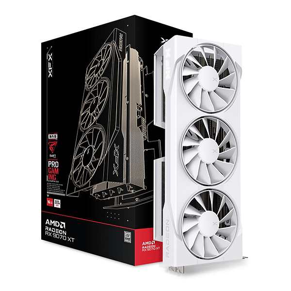 XFX Radeon RX 9070 XT Swift White Gaming 16GB GDDR6 RDNA4  Blanca  Tarjeta Gráfica AMD