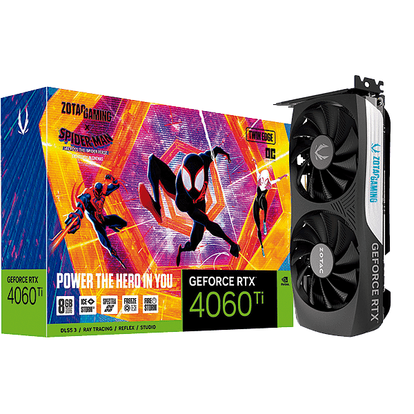 Zotac GeForce RTX 4060 Ti Twin Edge OC Spiderman 8GB GDDR6 DLSS3  Tarjeta Gráfica Nvidia