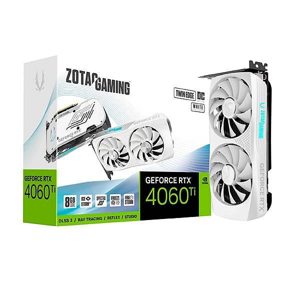 Zotac GeForce RTX 4060 Ti Twin Edge White 8GB GDDR6 DLSS3  Tarjeta Gráfica Nvidia