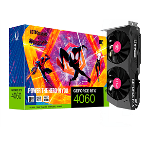 Zotac GeForce RTX 4060 OC Spiderman 8GB GDDR6 DLSS3  Tarjeta Gráfica Nvidia