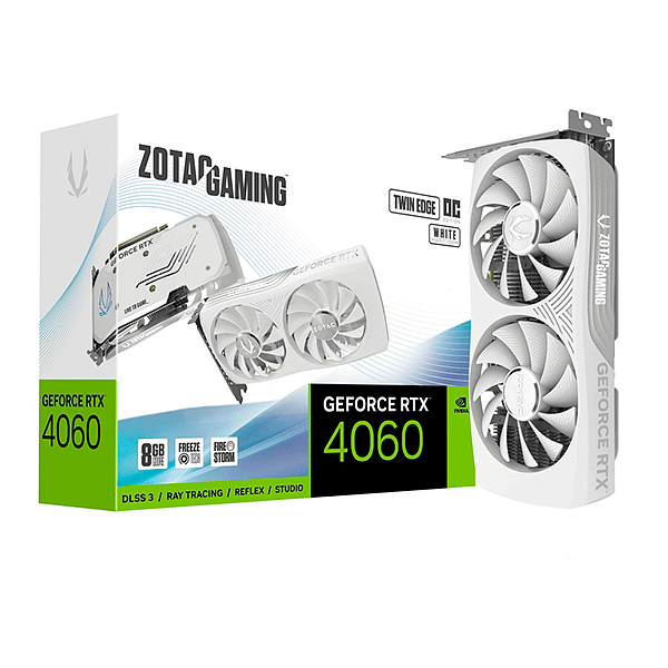 Zotac GeForce RTX 4060 Twin Edge OC White 8GB GDDR6 DLSS3  Gráfica