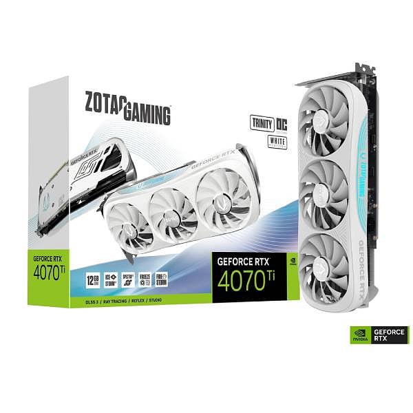Zotac GeForce RTX 4070 Ti Trinity OC White 12GB GDDR6X DLSS3  Tarjeta Gráfica Nvidia