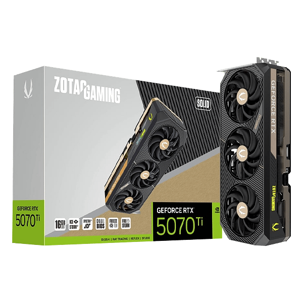 Zotac GeForce RTX 5070 Ti Solid Core 16GB GDDR7 DLSS4  Tarjeta Gráfica Nvidia