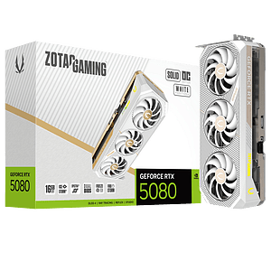 Zotac GeForce RTX 5080 Solid OC 16GB GDDR7 DLSS4  Blanca  Tarjeta Gráfica Nvidia