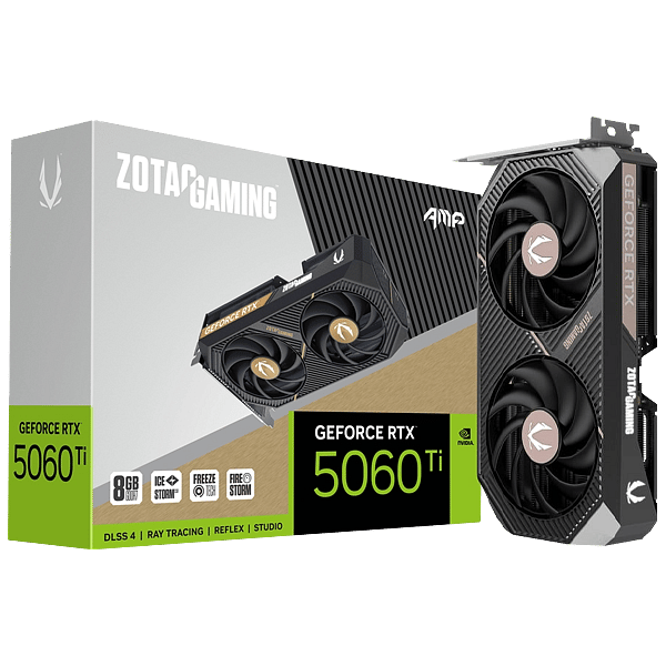 Zotac GeForce RTX 5060 Ti AMP 8GB GDDR7 DLSS4  Tarjeta Gráfica Nvidia