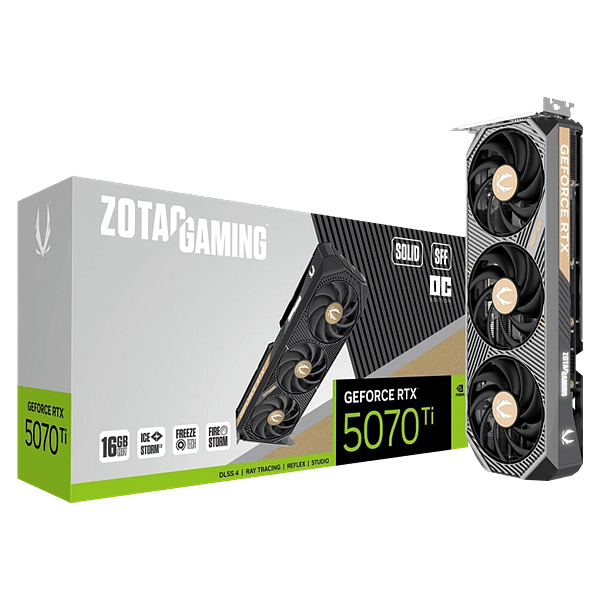 Zotac GeForce RTX 5070 Ti Solid SFF OC 16GB GDDR7 DLSS4 V2  Tarjeta Gráfica Nvidia