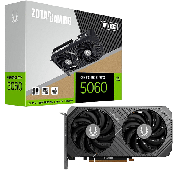 Zotac GeForce RTX 5060 Twin Edge 8GB GDDR7 DLSS4  Tarjeta Gráfica Nvidia