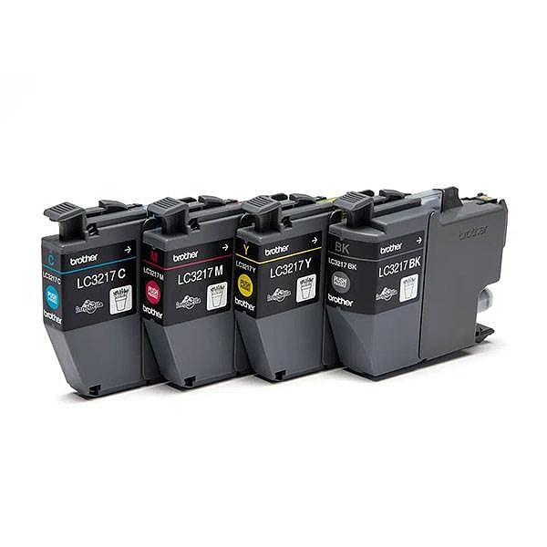Brother Pack de 4 cartuchos de tinta LC3217VAL BKCMY hasta 550 páginas cada color