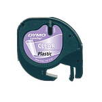 Dymo cinta plástico negro  transparente 12mm x 4m Recambio