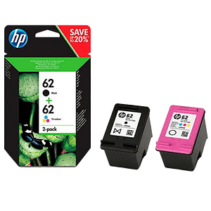 CARTUCHO ORIGINAL HP 62 NEGROTRICOLOR PACK 2  Tinta