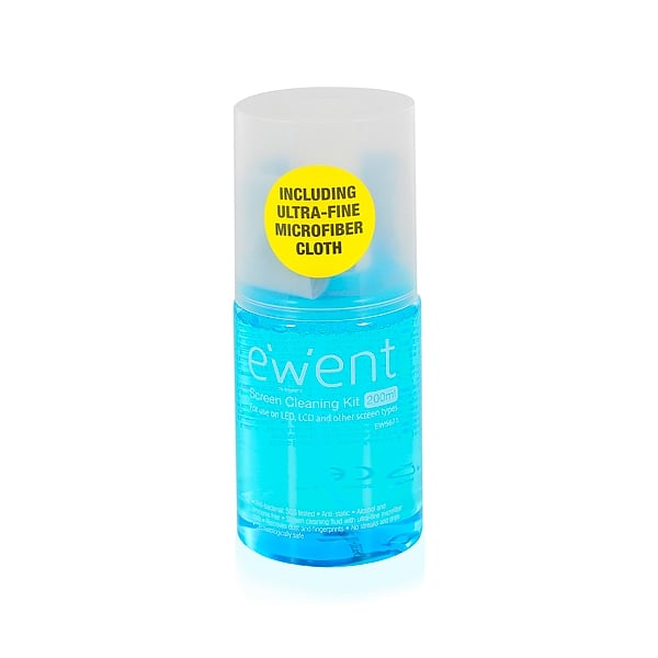 Ewent EW5671 Líquido 200ml  Paño de Microfibra 20x20cm  Kit de Limpieza para Pantallas