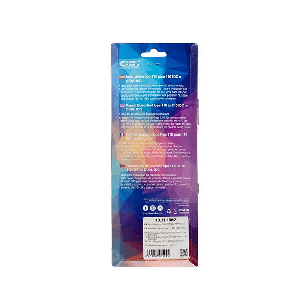Nanocable 10311002  Insertadora Tipo 110 Para Montaje